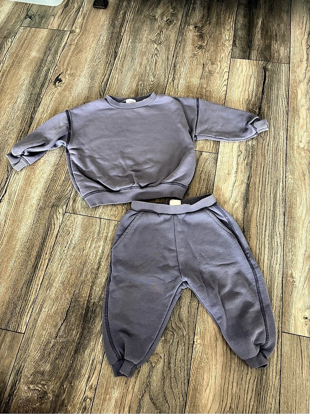 Zara Baby Plum Sweatshirt and Jogger Pants Set Purple 18-24 Months